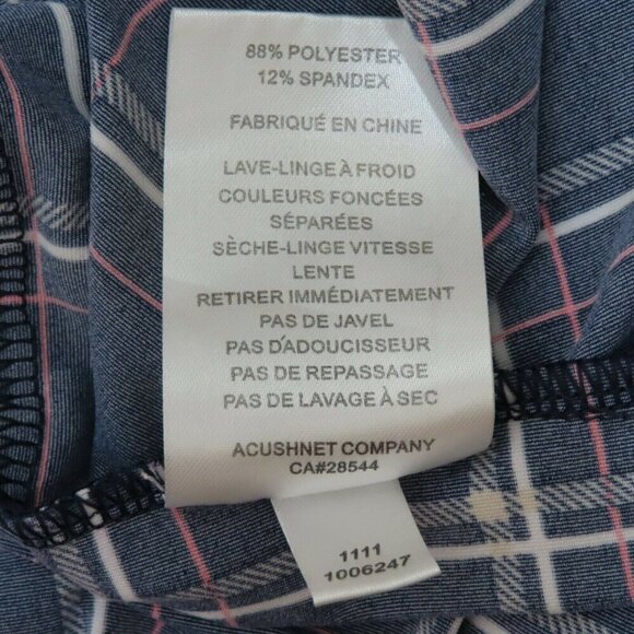 FootJoy Mens Small Harlingen CC Blue Pink Tartan Plaid Polo Shirt Embroidered - Picture 8 of 9